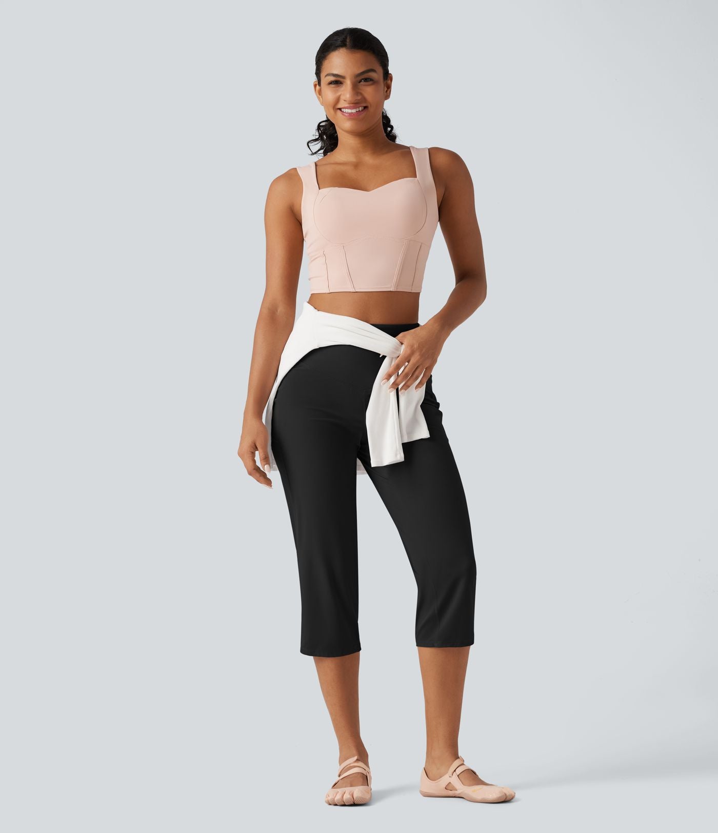 Pantacourt de yoga droit Halara UltraSculpt™ taille haute gainant avec poches