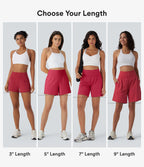 Short 7,5cm Yoga 2 en 1 Super Taille Haute Poches Arrière Poches Cachées Latérales