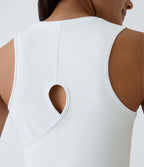 Top Débardeur Yoga Uni à Ourlet Croisé et Découpe