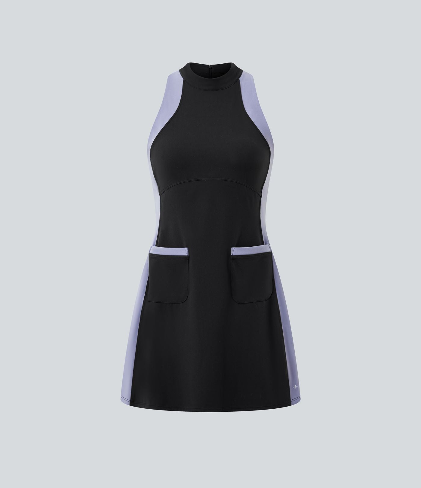 Halara UltraSculpt™ Robe mini de golf sans manches col cheminée color block avec poches