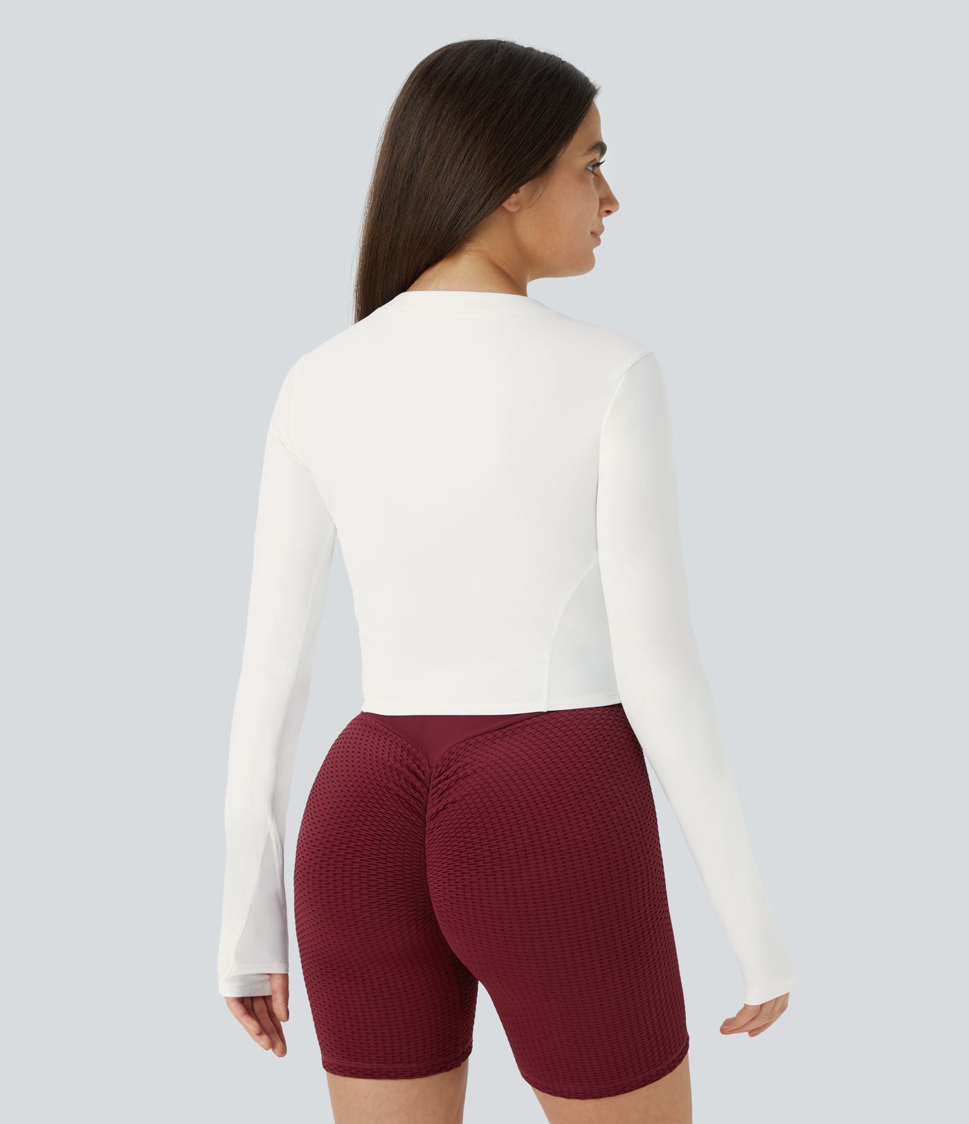 Softlyzero™ Plush Top Sport de Golf Court à Manches Longues avec Trou pour Pouce et Demi-Zip