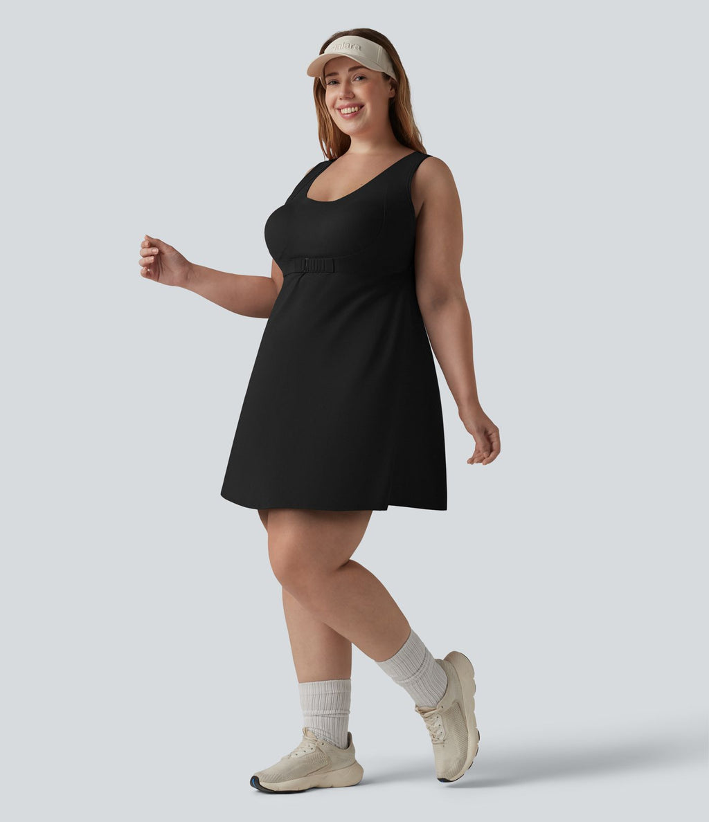 Robe de tennis 2-en-1 Halara UltraSculpt™ grande taille avec soutien-gorge intégré push-up et poches - Édition Easy Peasy