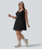 Robe de tennis 2-en-1 Halara UltraSculpt™ grande taille avec soutien-gorge intégré push-up et poches - Édition Easy Peasy