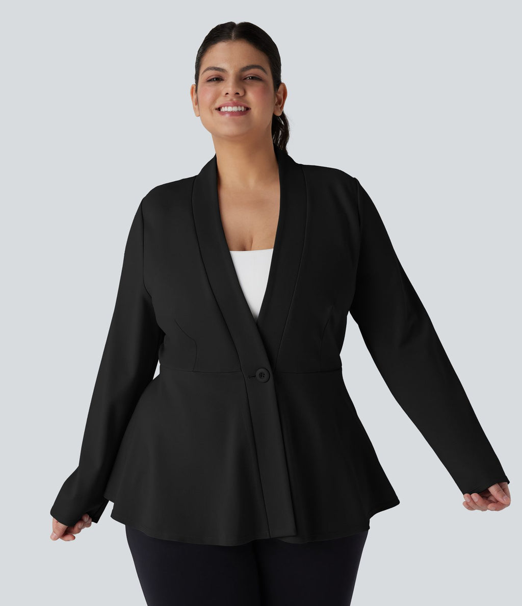 Veste de travail basque devant unique col V grande taille