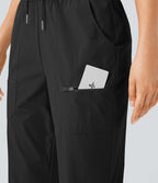 Pantalon de randonnée déperlant et résistant à l'usure, taille moyenne à cordon, poches multiples et doublure polaire
