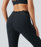 Halara UltraSculpt™ Legging bootcut de yoga taille haute en V avec dentelle contrastée et poches