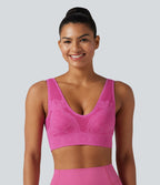 Brassière de sport OneForm Seamless Flow sans couture à col V, maintien léger, pour le yoga