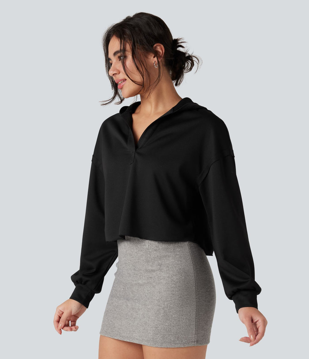 Sweat-shirt à capuche décontracté manches longues