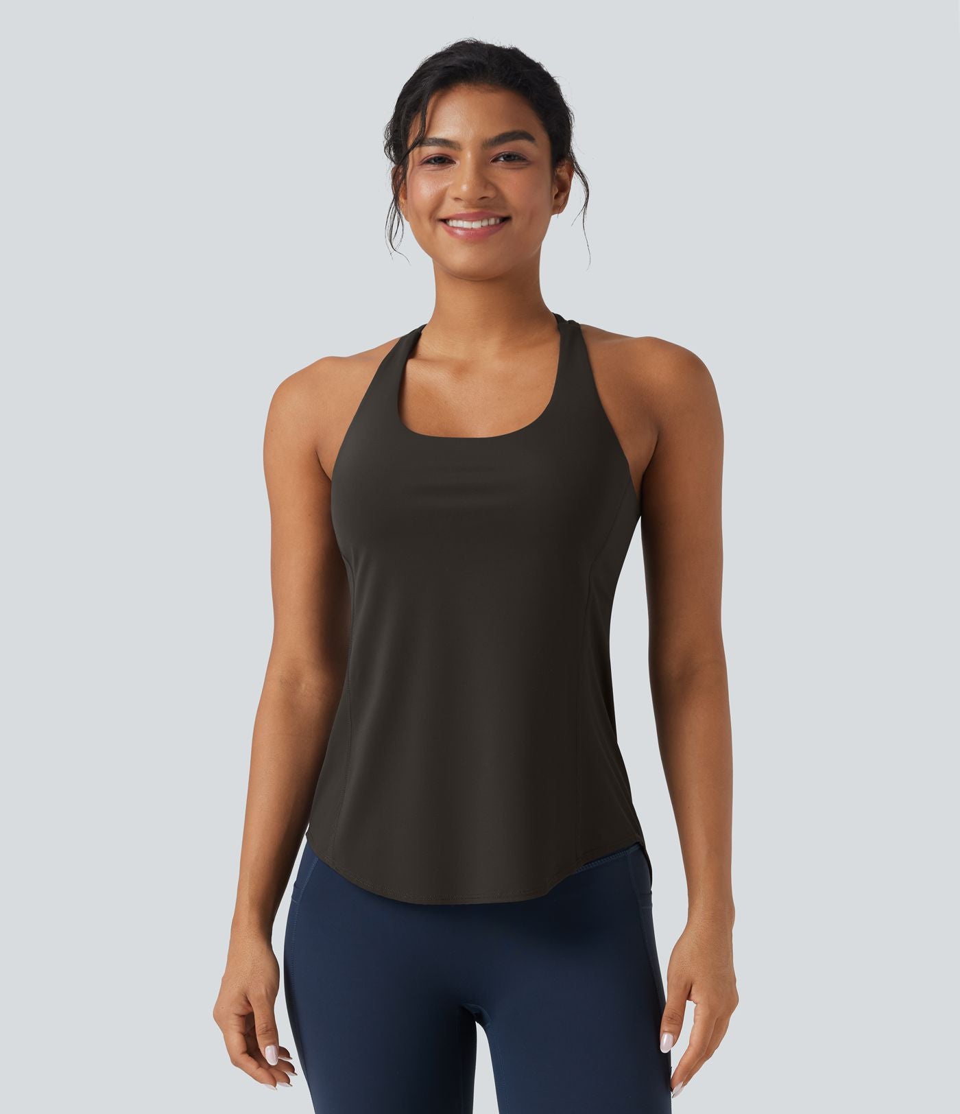 Débardeur running Halara UltraSculpt™ col rond dos croisé bonnets E-G
