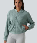 Veste bomber casual manches longues avec poches