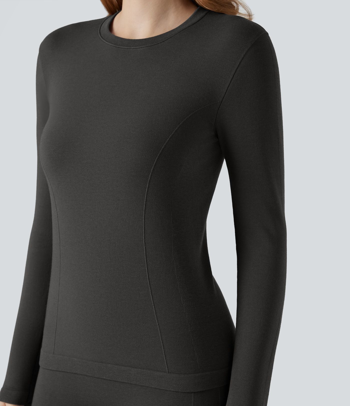 Haut thermique col rond à manches longues sans couture HeatCore OneForm Seamless Flow