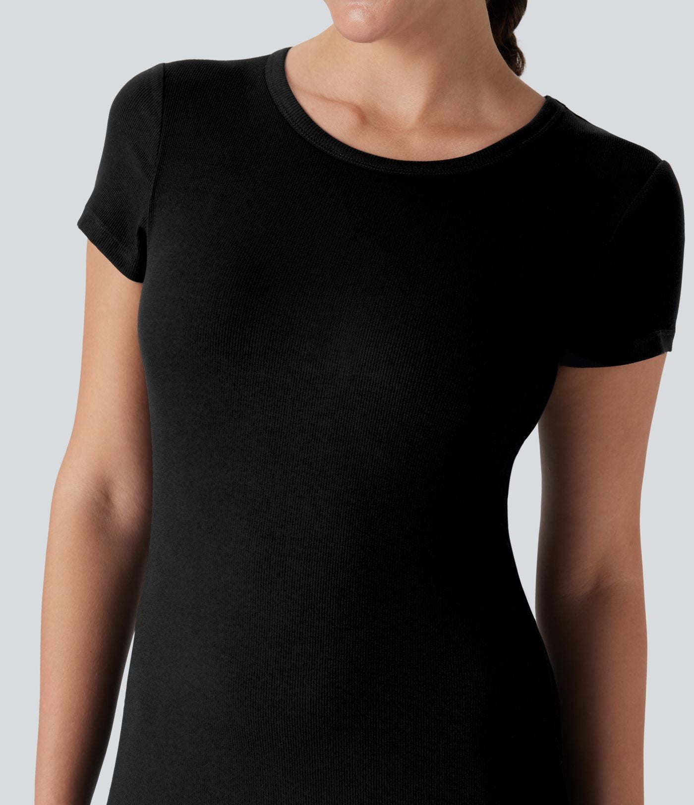 Robe active de yoga mini moulante côtelée avec soutien-gorge intégré