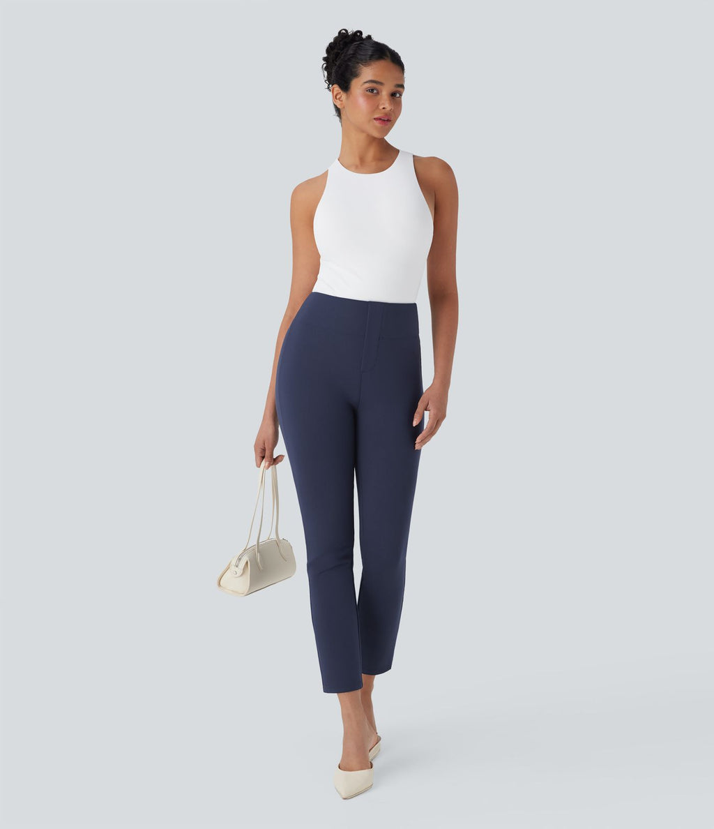 Pantalon de travail fuselé court taille haute Halara Flex™ avec poches