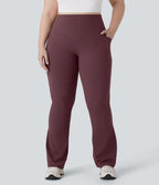 Pantalon de yoga à coupe bootcut gainant galbant taille haute grande taille avec effet scrunch et poches Halara UltraSculpt™