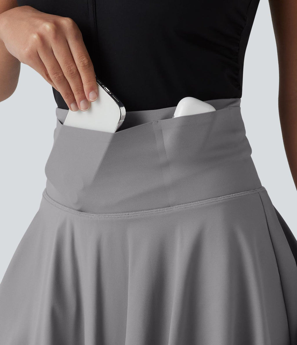 Jupe de tennis courte évasée 2-en-1 SoftlyZero™ Airy effet frais InstantCool taille haute avec poches, protection solaire UPF50+