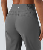 Jogging de danse fuselé froncé séchage rapide effet frais InstantCool taille haute avec cordon de serrage et poches, protection solaire UPF40+