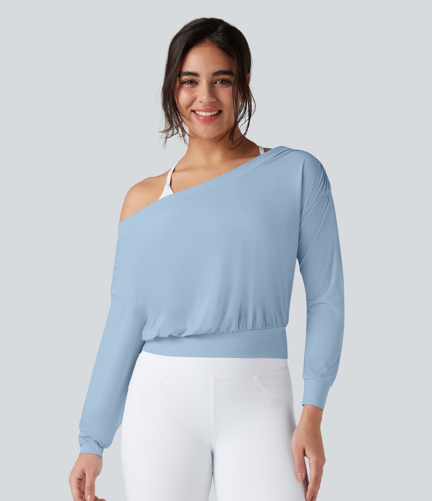 Haut de sport yoga oversize épaules dénudées effet frais InstantCool séchage rapide