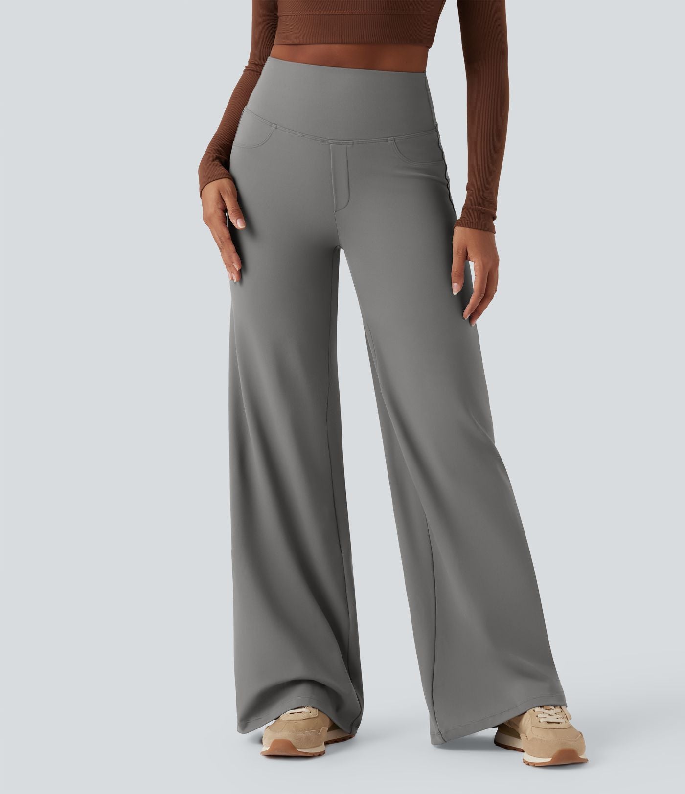 Pantalon yoga large gainant taille haute DayStretch avec poches