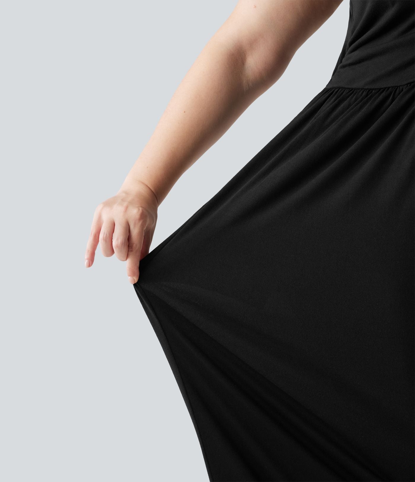 Combinaison grande taille chinée à jambes larges avec détails froncés, poches, coussinets amovibles et accès facile Easy Peasy