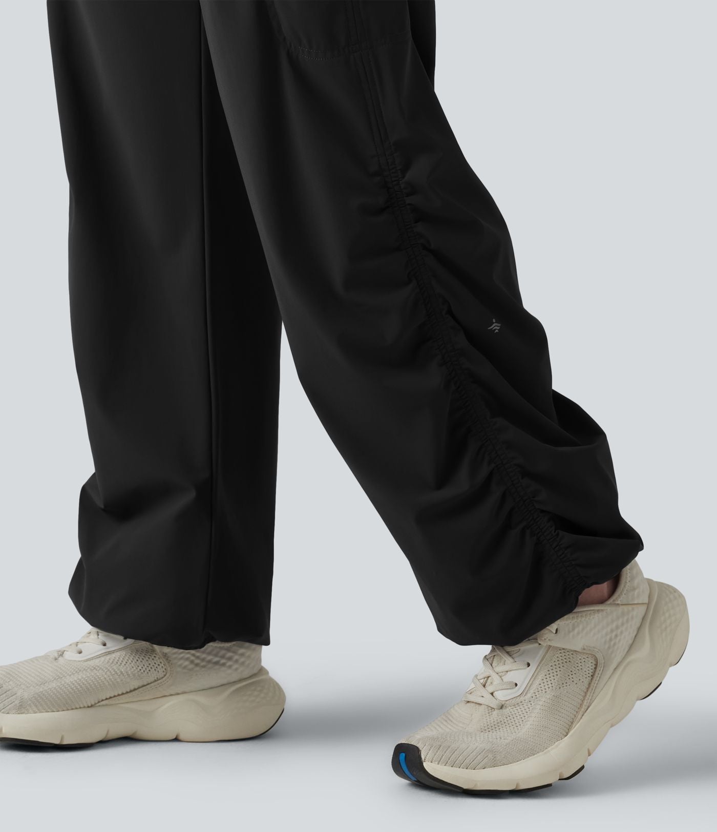 Jogging cargo de course taille mi-haute ajustable avec cordon de serrage, froncé, séchage rapide et poches