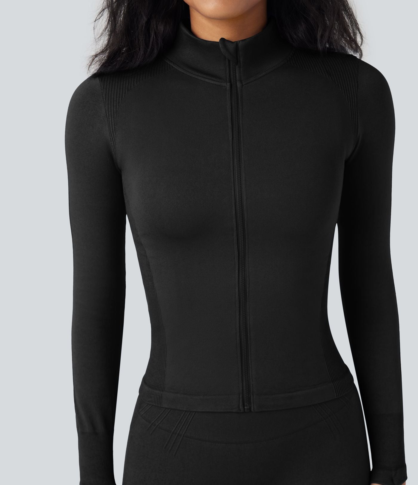 Veste yoga col montant à manches longues avec passants pouces sans couture OneForm Seamless Flow
