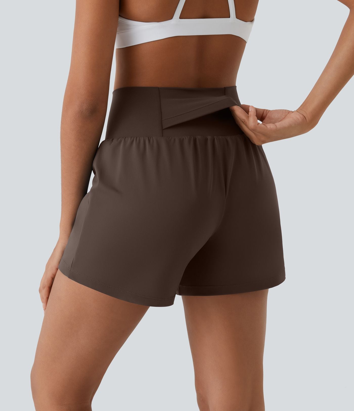Short yoga 2-en-1 SoftlyZero™ Airy effet frais InstantCool taille très haute 12,5 cm avec poches, longueur allongée