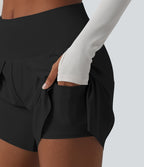 Short de yoga 2-en-1 SoftlyZero™ Airy effet frais InstantCool taille mi-haute 12,5 cm ourlet tulipe avec poches