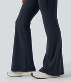 Pantalon évasé d'entraînement gainant froncé taille haute DayStretch avec poches