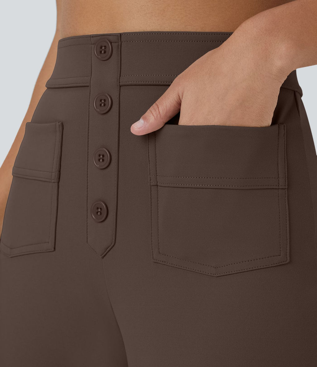 Pantalon taille haute coupe droite DayStretch avec poches