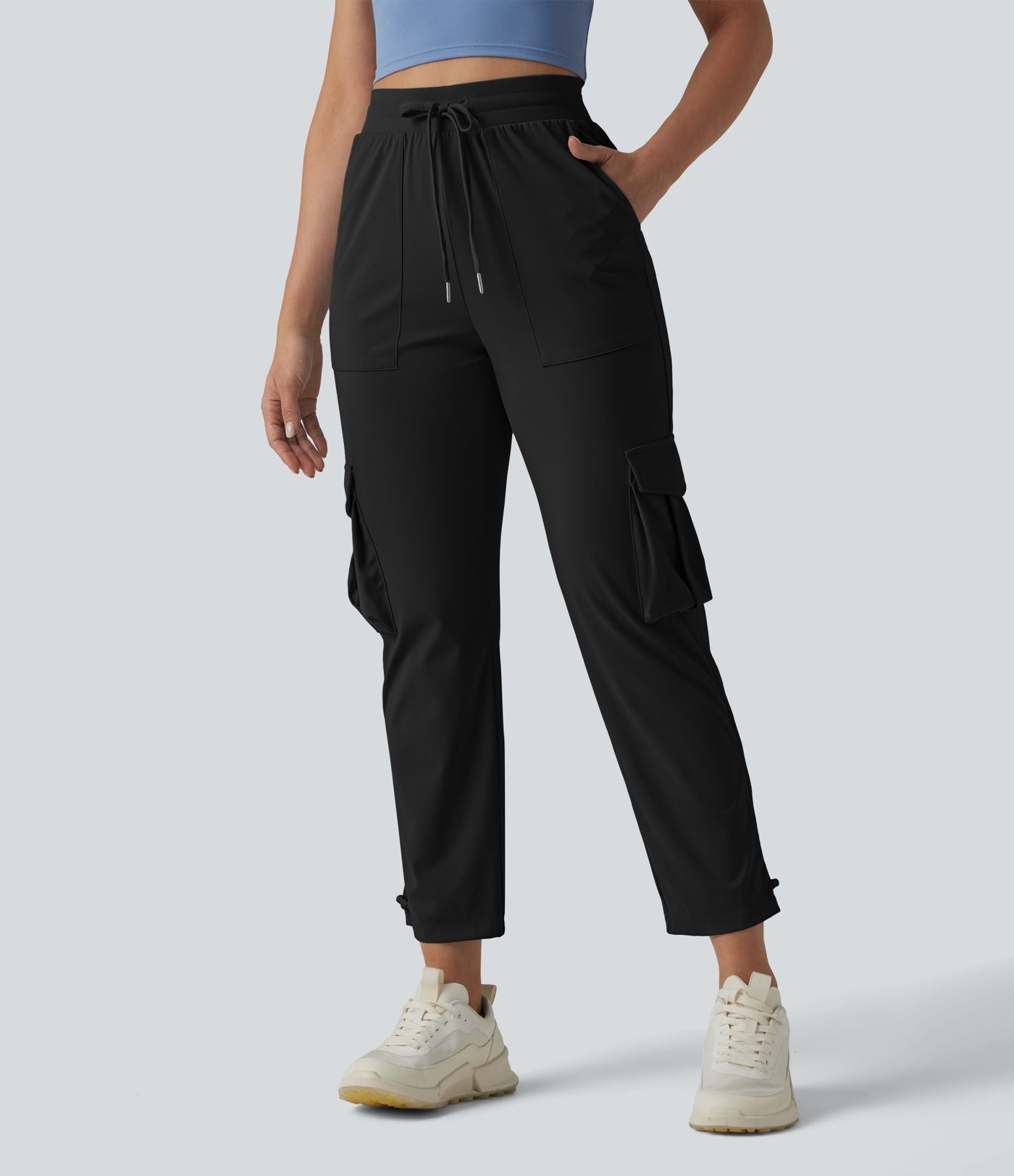 Pantalon cargo de sport SoftlyZero™ Airy taille mi-haute à cordon de serrage, effet frais, avec poches, protection solaire UPF50+