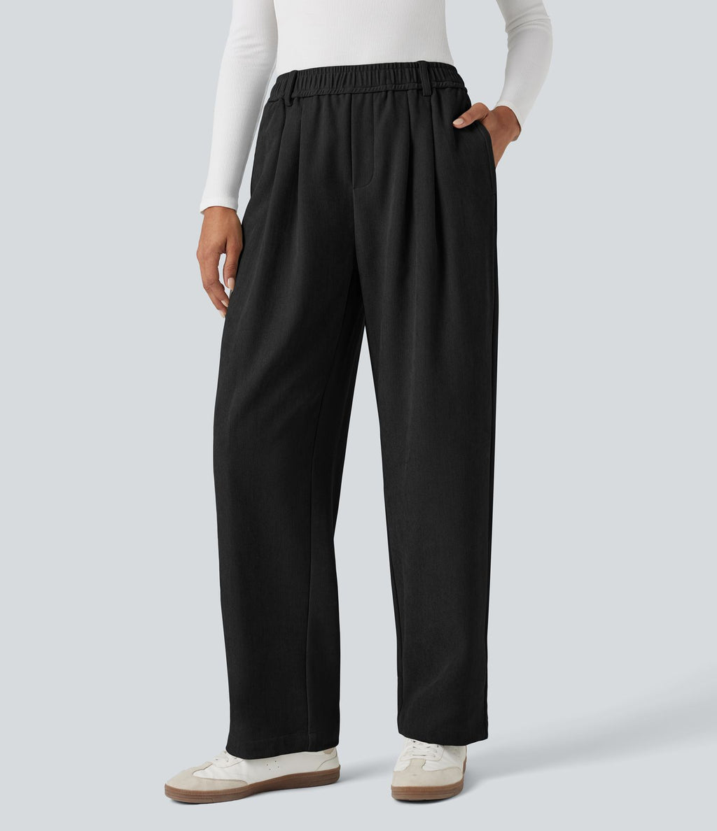 Pantalon taille mi-haute avec poches