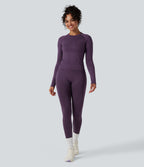 Haut de sport yoga col rond manches raglan longues sans couture OneForm Seamless Flow
