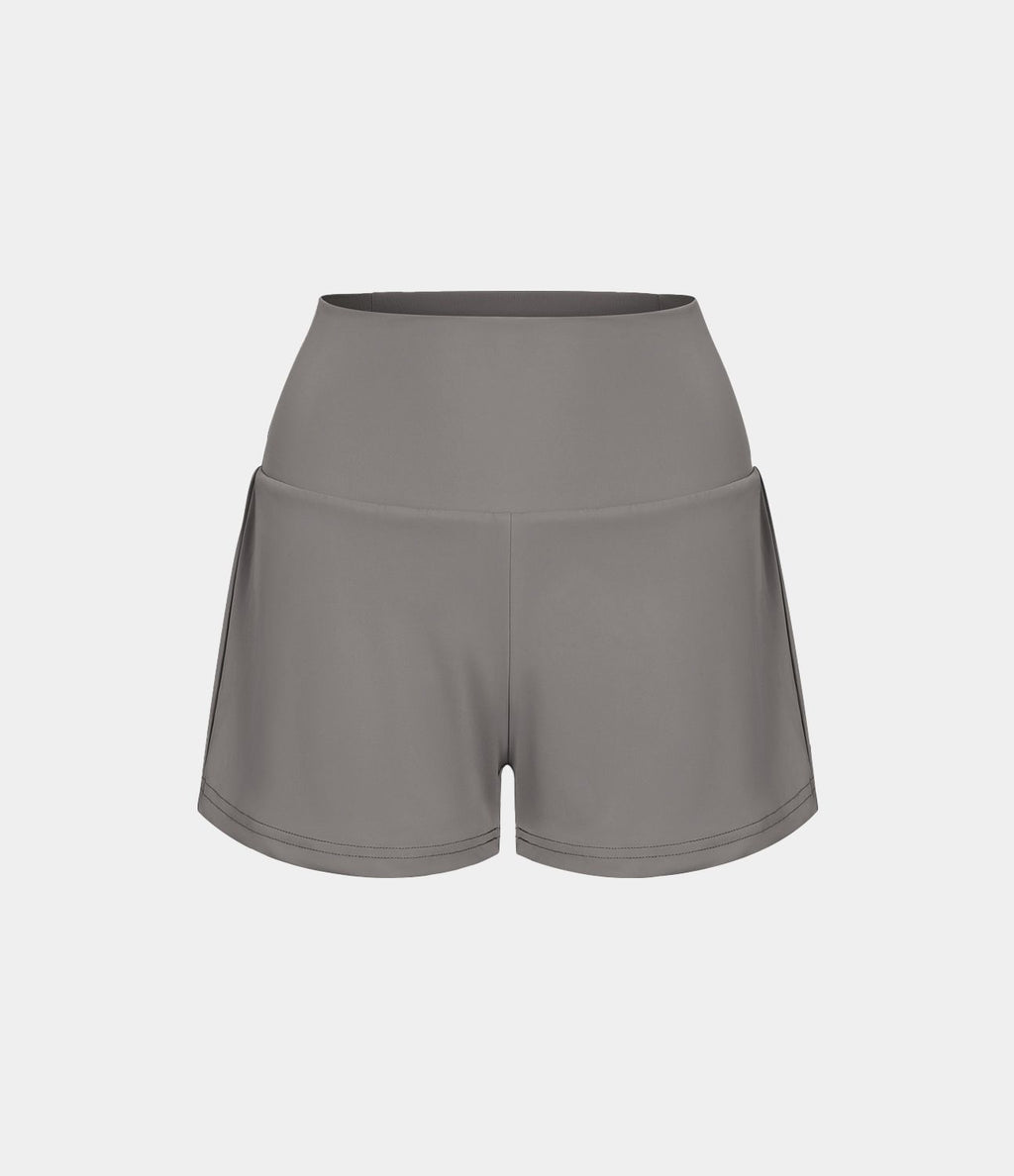 Short 7,5cm Yoga 2 en 1 Super Taille Haute Poches Arrière Poches Cachées Latérales
