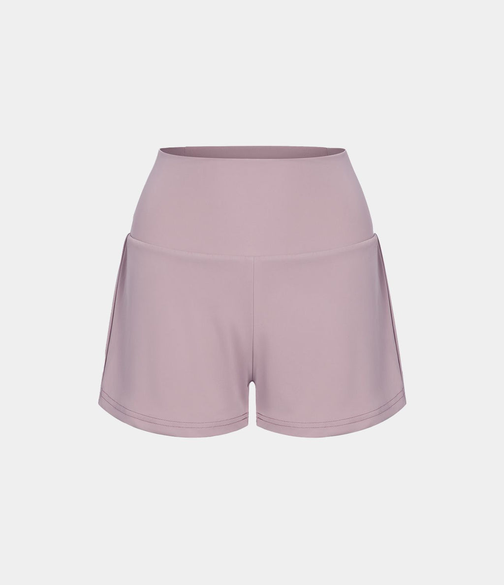 Short 7,5cm Yoga 2 en 1 Super Taille Haute Poches Arrière Poches Cachées Latérales