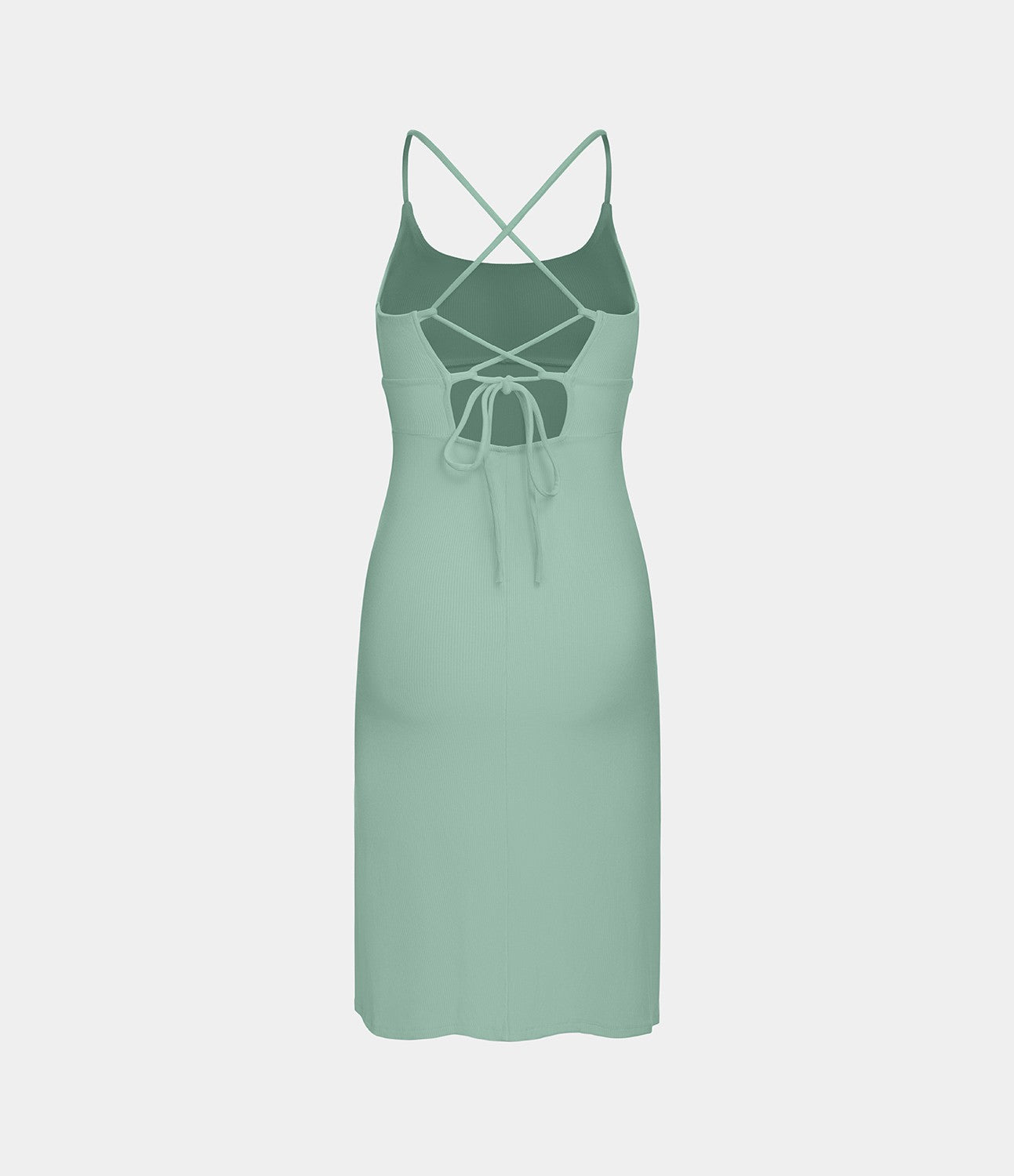 Quotidien Robe Soirée Midi Moulante Bretelles Fendues - Sensational