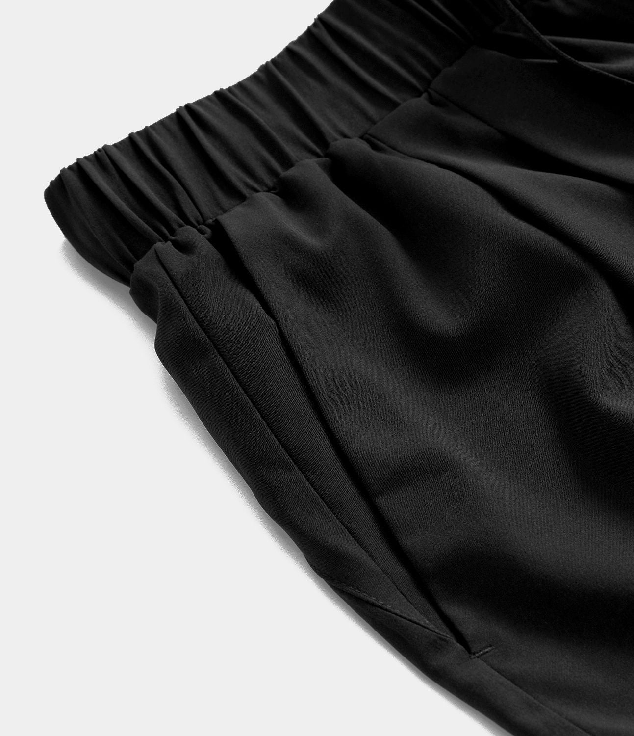 Short 7,5cm Casual à Taille Moyenne avec Ceinture Élastique Cordon de Serrage et Poches Latérales Ruchées
